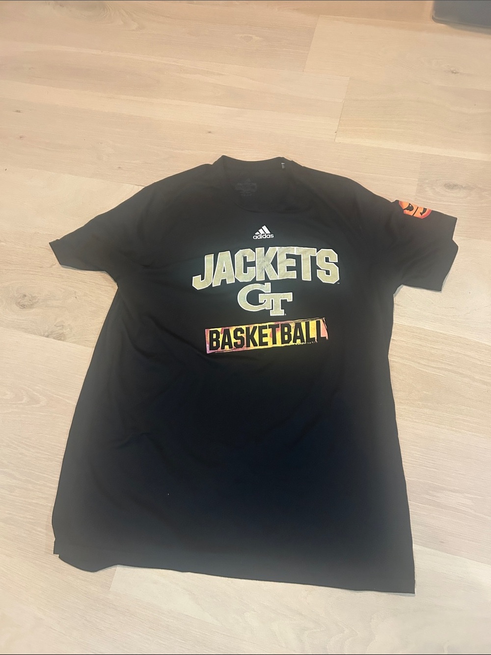 Adidas Jackets GT Basketball Tee - Black with Yellow Accent
